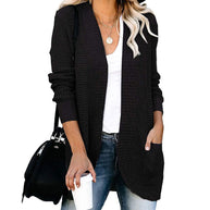 Damen Strickjacke mit offenem Schnitt und seitlichen Taschen WW