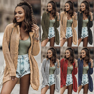 Damen Strickcardigan mit modernem Zopfdesign und offenen Taschen WW