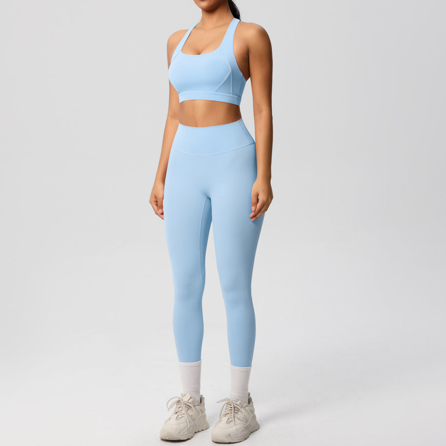 Damen Sport-BH und hochleistungs Leggings Set mit atmungsaktivem Design WW