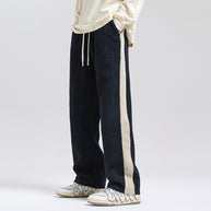 Damen Bequeme Freizeithose mit strukturiertem Stoff und seitlichen Streifen WW