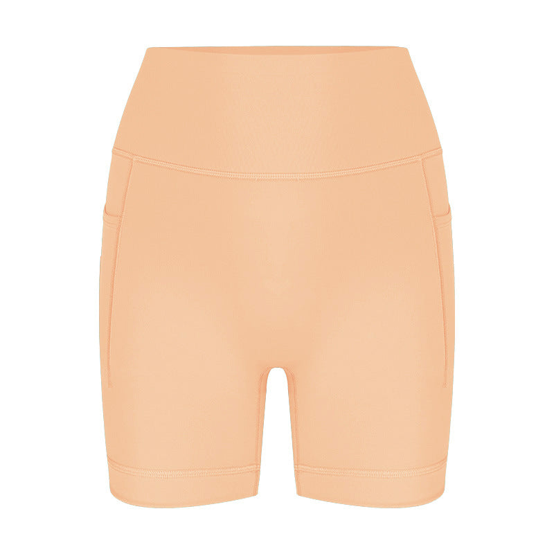 Damen sportliche hoch Taillierte Radlerhose mit praktischen Seitentaschen WW