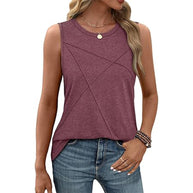 Damen ärmelloses T-Shirt mit modernem geometrischen Design WW