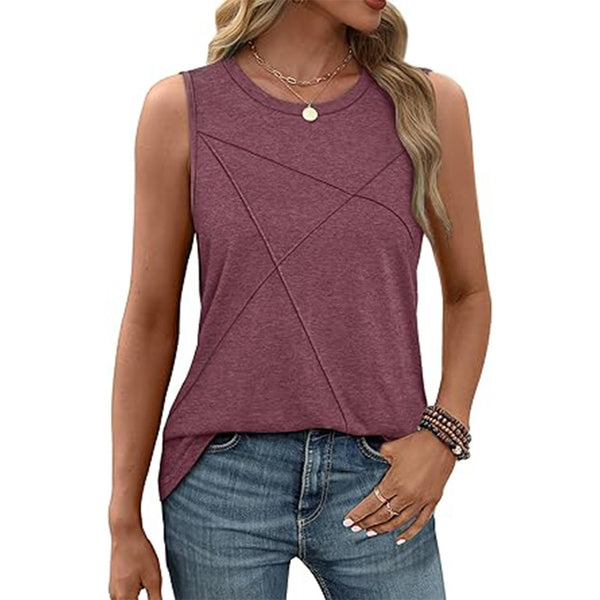 Damen ärmelloses T-Shirt mit modernem geometrischen Design WW