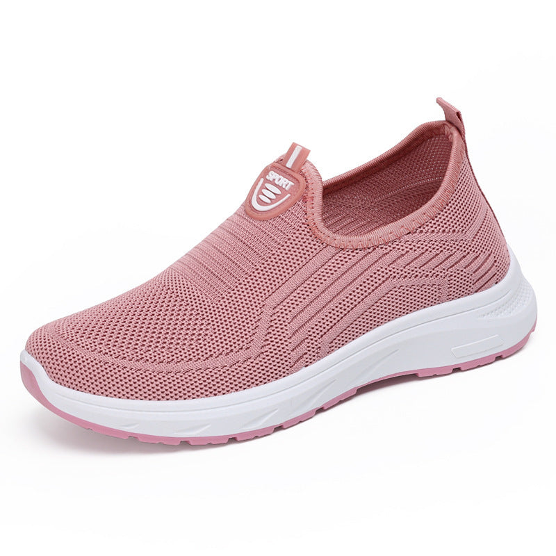 Damen Leichte Slip-On Sport Sneakers mit atmungsaktivem Strickobermaterial WW