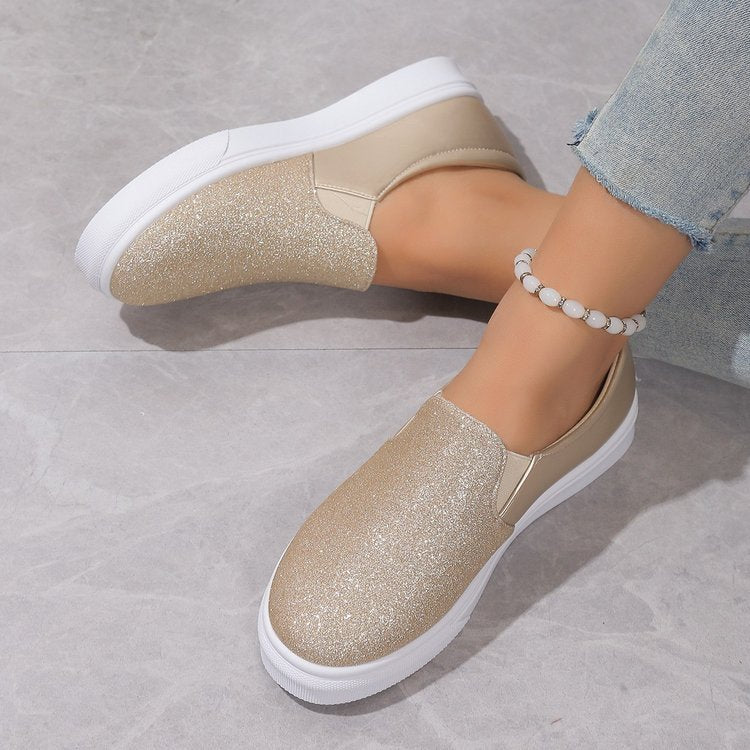 Damen Glitzer-Slip-On Sneakers W&W Mode