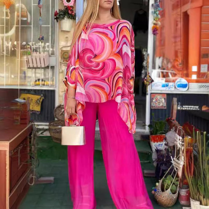 W&W Mode | Buntes Chiffon Bedrucktes Set
