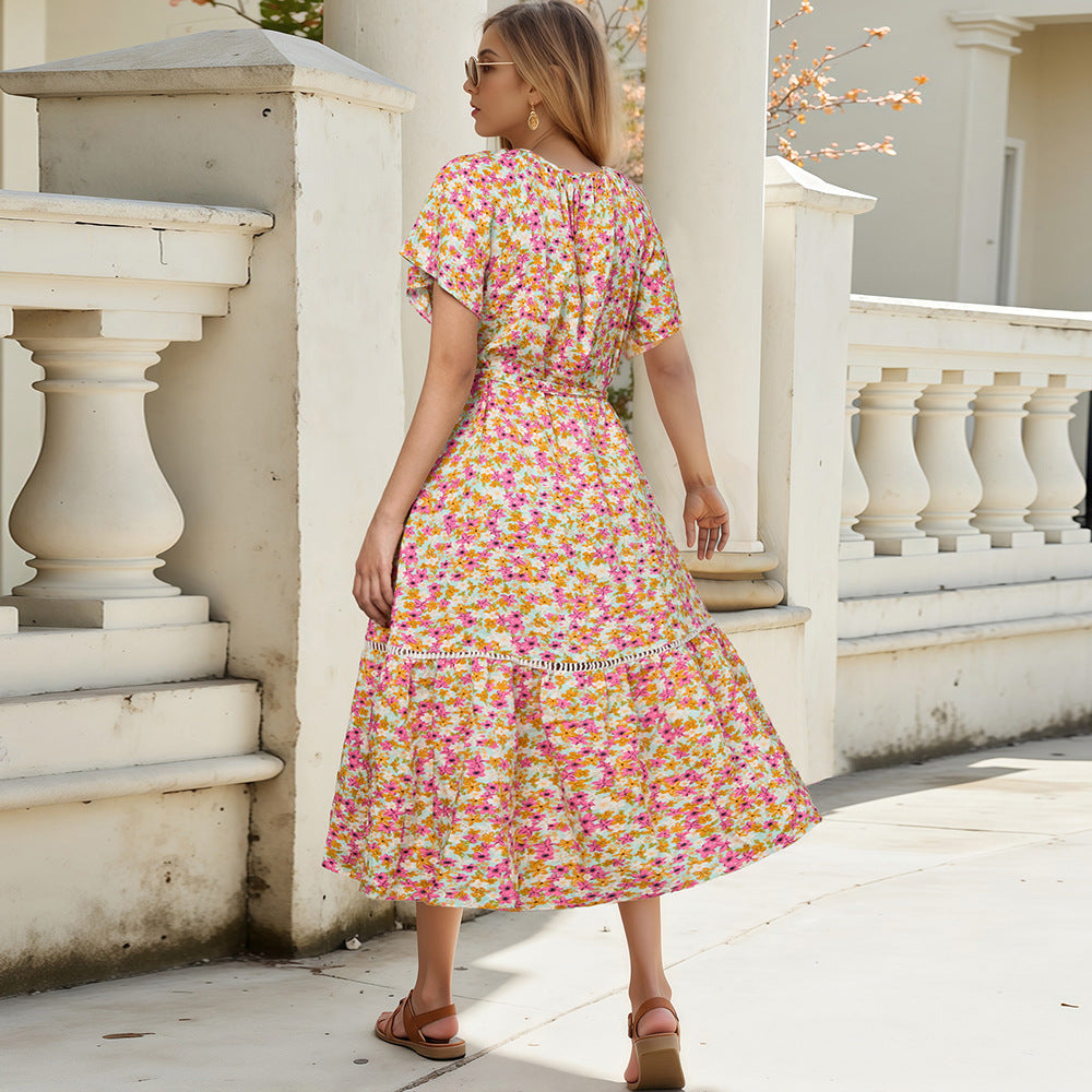 Damen Sommerliches Freizeitkleid mit Rüschendetails WW