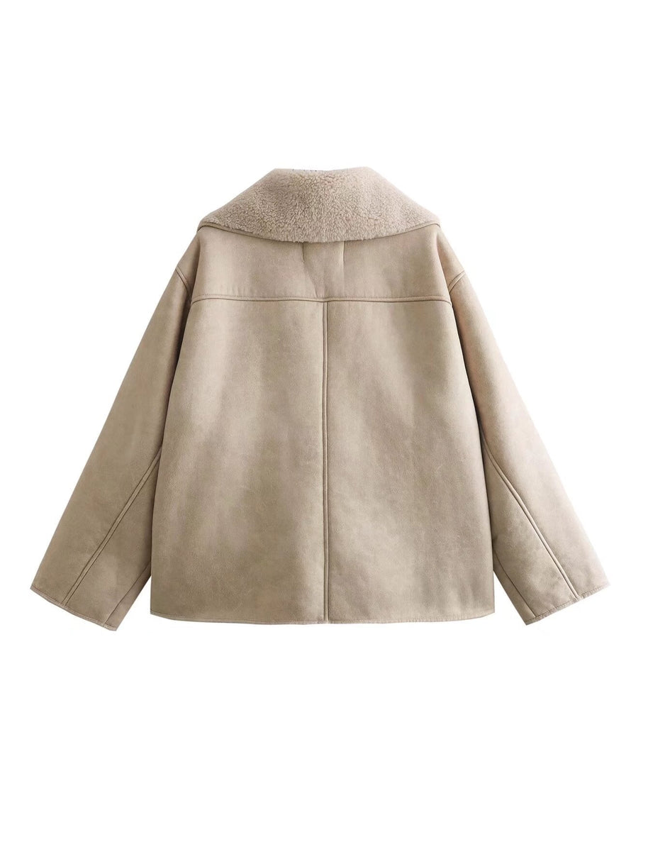 WW | Klassische Kurze Lederjacke Damen