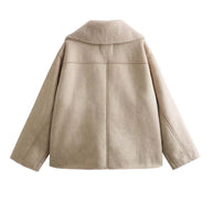 WW | Klassische Kurze Lederjacke Damen