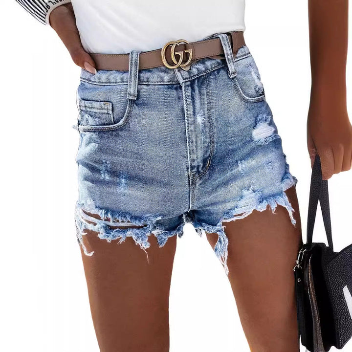 Damen Destroyed Denim-Shorts W&W Mode