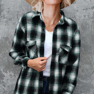 Damen Karo-Hemdjacke aus weichem Flanell mit praktischen Taschen WW