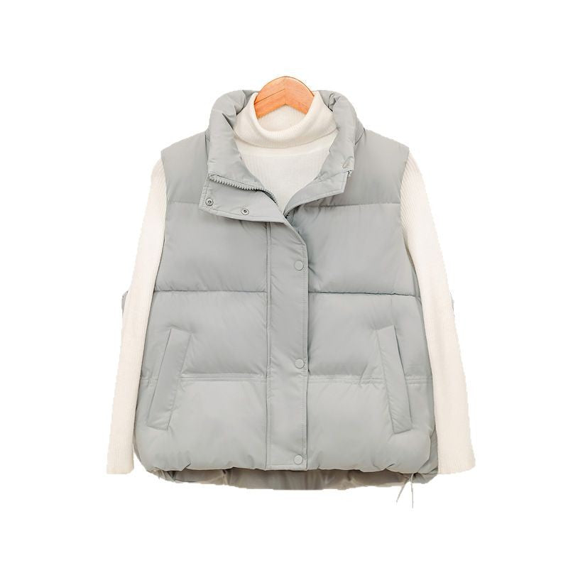 Damen Sportliche wattierte Weste mit hohem Kragen und praktischen Taschen WW