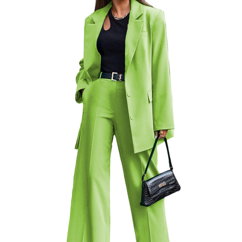 Damen Oversized Blazer und weite Hose Kombination WW