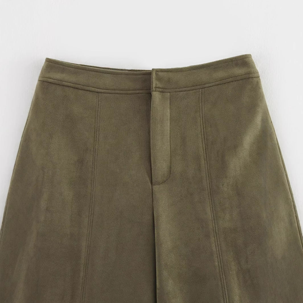 Damen weite Culotte mit eleganter Veloursstruktur und praktischen Taschen WW