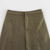 Damen weite Culotte mit eleganter Veloursstruktur und praktischen Taschen WW