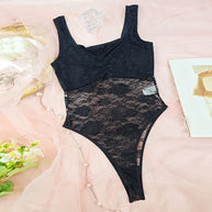 Damen Spitzen-Bodysuit mit floralem Design und konturierendem Schnitt WW