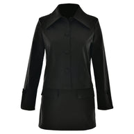 Damen Elegante Kurzjacke mit übergroßen Kragen und stilvollen Knopfdetails W&W