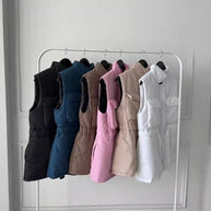 Damen sportliche Weste mit Kapuze und Taillenzug WW