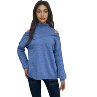 Damen Strickpullover mit schulterfreiem Design und modischem Oversized-Schnitt WW