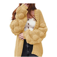 Damen Strickjacke mit strukturierten Ärmeln WW