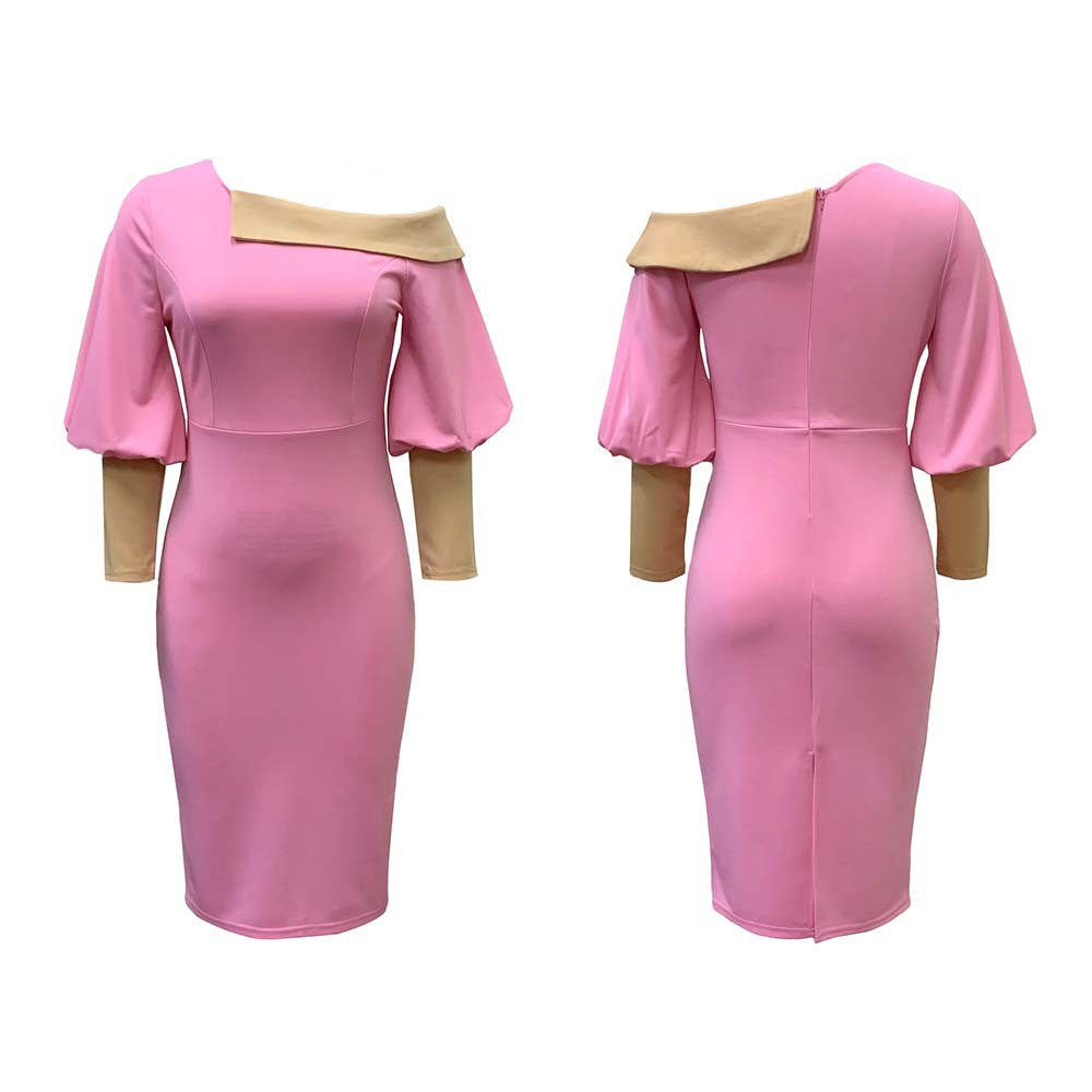 WW | Off The Shoulder Zwei Ton Kleid