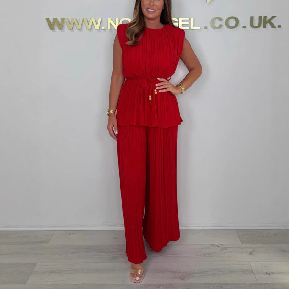 WW | Eleganter Plissierter Jumpsuit Aus Einem Stück