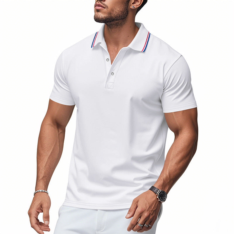 Herren modisches Poloshirt mit kontrastierendem Kragen und atmungsaktivem Material WW