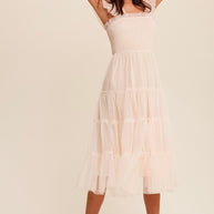 Damen romantisches Maxikleid mit Rüschendetails WW