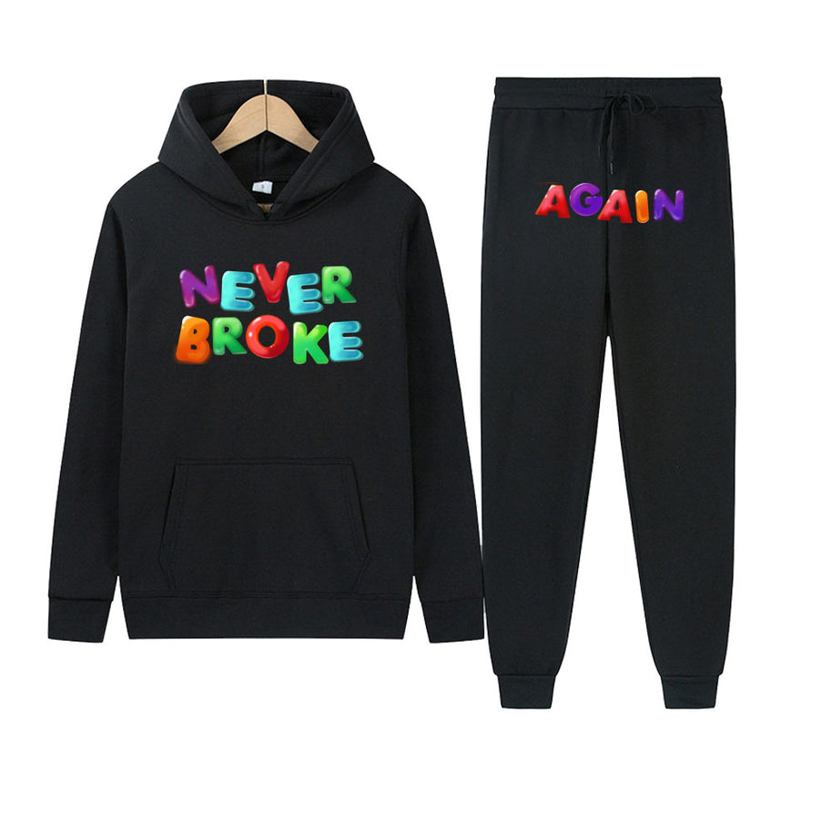 Damen Sportliches Hoodie- und Jogginghose-Set mit kreativer Schriftgestaltung WW
