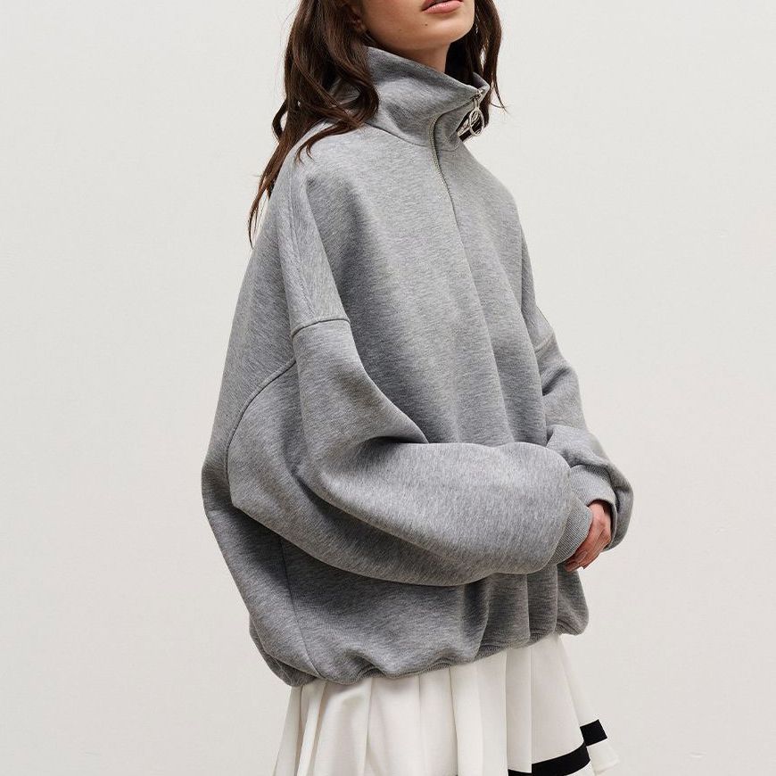 Damen Sweatshirt mit Zip-Kragen und lässigem Schnitt WW