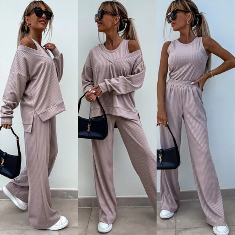Damen Bequemes und elegantes Lounge-Set mit weitem Schnitt WW