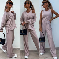 Damen Bequemes und elegantes Lounge-Set mit weitem Schnitt WW