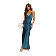 Damen Elegantes und figurbetontes Abendkleid mit tiefem V-Ausschnitt und schmalem Schnitt WW