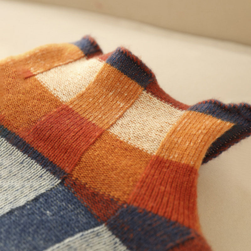 WW | Bunter Karierter Strickpullover