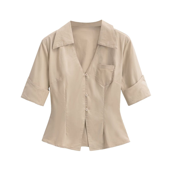Damen Bluse mit klassischem Revers und zeitlosem Schnitt W&W Mode