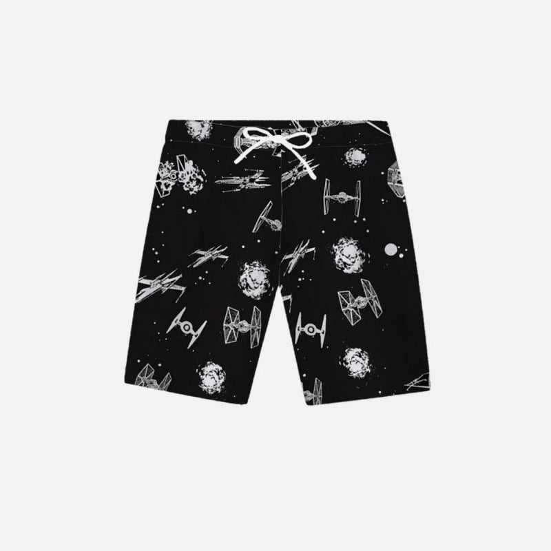 Herren Grafik Psychedelischer Druck Badehose WW