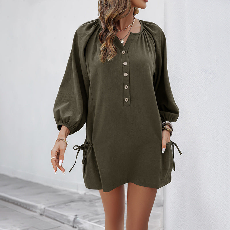 Damen Tunika mit Knopfleiste und verstellbarem Saum WW