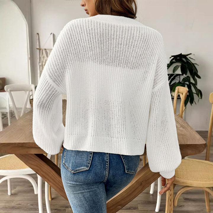 Damen lässige Strickjacke mit eleganter Knopfleiste und weitem Schnitt W&W Mode