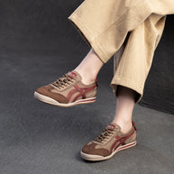 Damen Retro-Style Sneaker mit Premium-Leder und bequemer Sohle WW