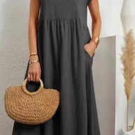 Damen Midikleid mit lässigem Schnitt und seitlichen Taschen WW