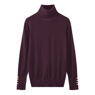 Damen Rollkragenpullover mit eleganten Knopfdetails WW