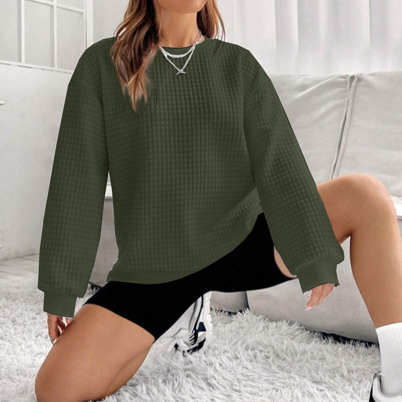 Damen bequemer Oversized Pullover mit strukturiertem Design WW