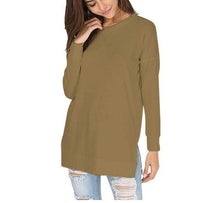 WW | Einfarbiges Rundhals-Casual-Top