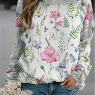 WW | Gemusterter Druck Rundhals Sweatshirt