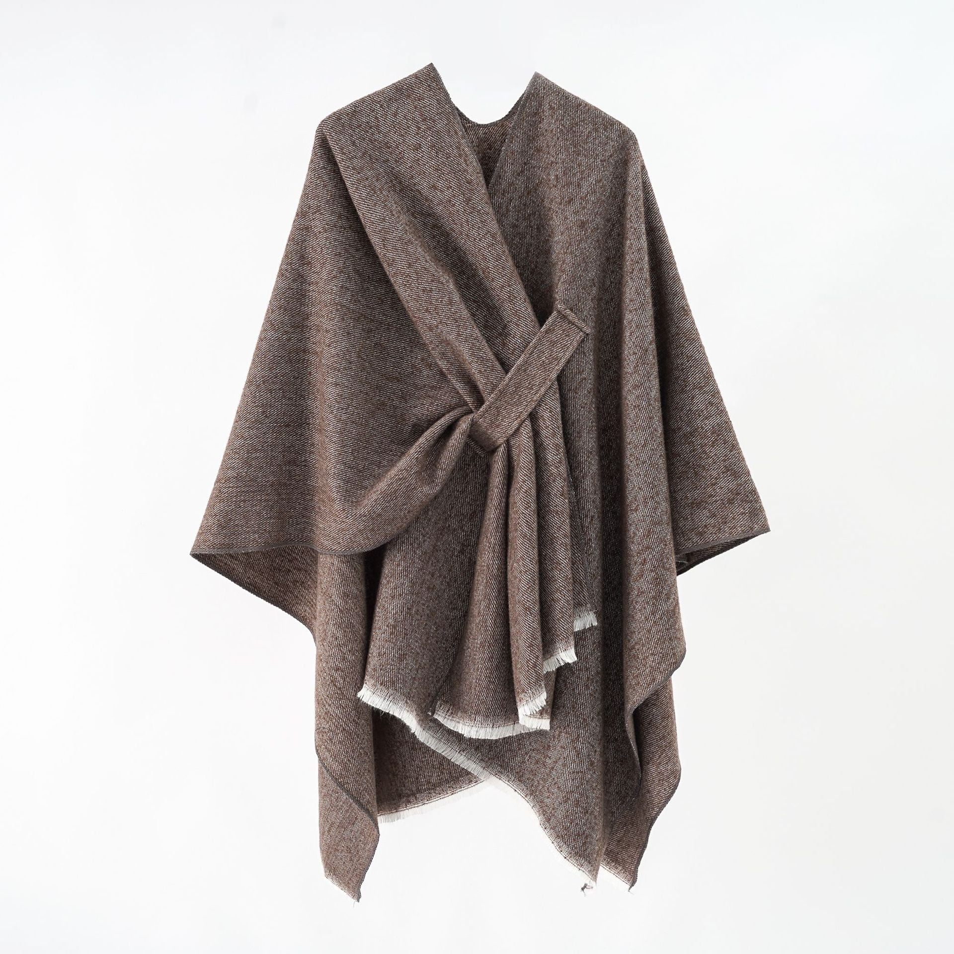 Damen Luxuriöser Oversize Poncho aus hochwertigem Mischgewebe WW