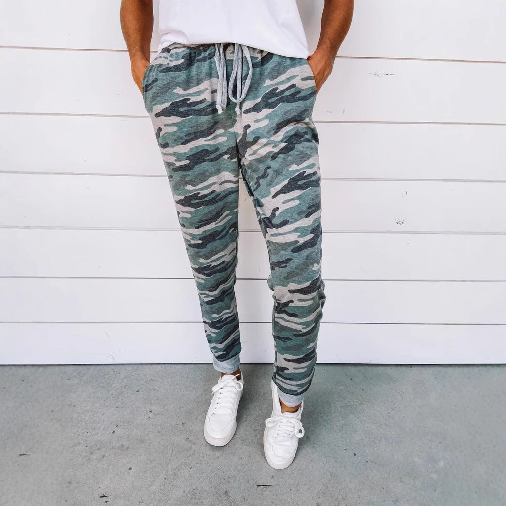 Herren Camouflage Jogginghose mit verstellbarem Bund und bequemem Schnitt W&W Mode