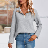 Damen Freizeitpullover mit modischem Steppdesign und praktischen Knopfdetails WW