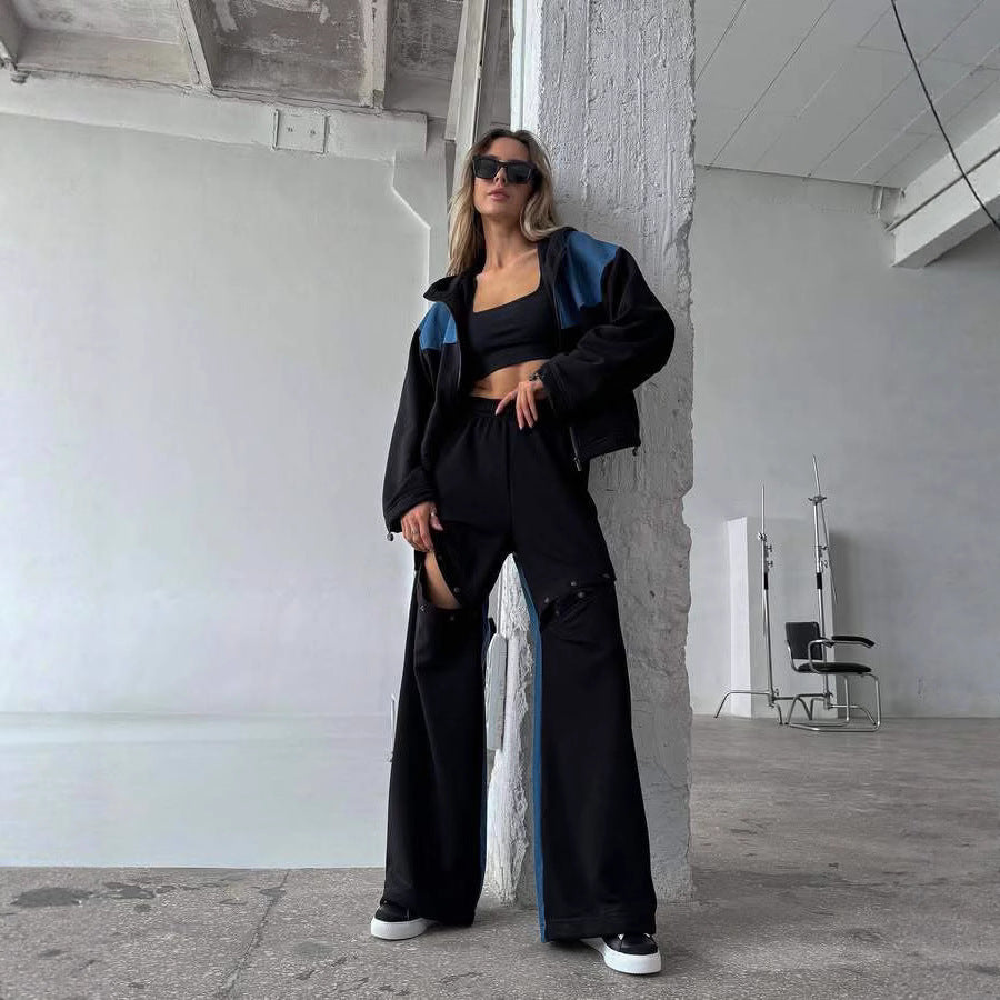 Damen Sportive Loungewear-Kombination mit funktionalen Details WW