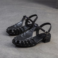 Damen Sandalen mit geflochtenem Designelement und bequemem Blockabsatz WW