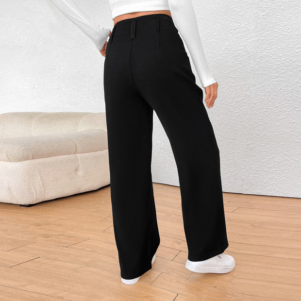 Damen weite Anzughose mit eleganter Faltenlegung und hohen Taschen WW